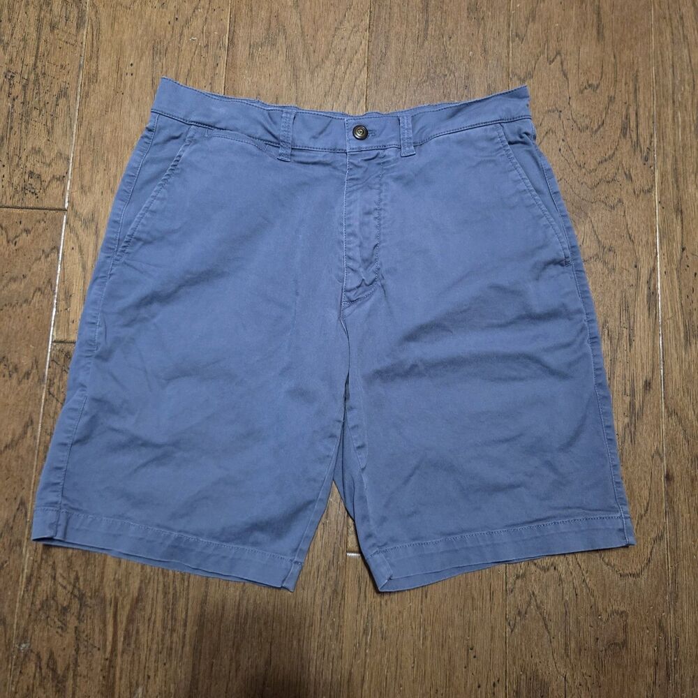 Duck Head Mens Chino Shorts Slate Blue Size 30 Flat Front Cotton Twill Casual